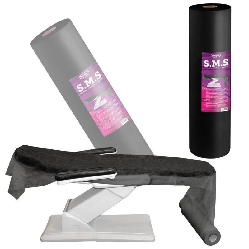 Beautyfor flizelīns SMS ar perforāciju melns 80cm x 150m