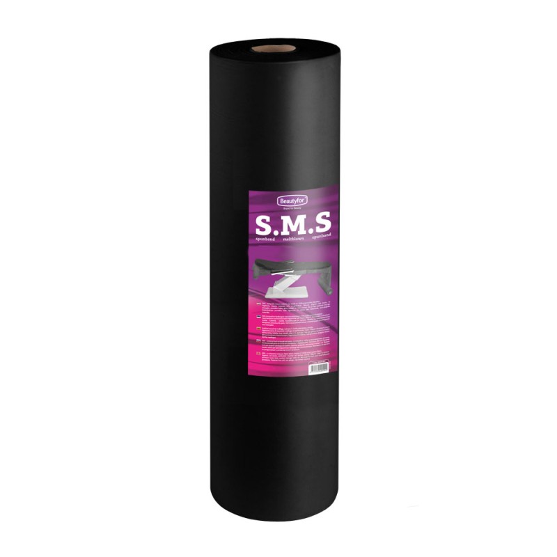 Beautyfor flizelīns SMS ar perforāciju melns 80cm x 150m