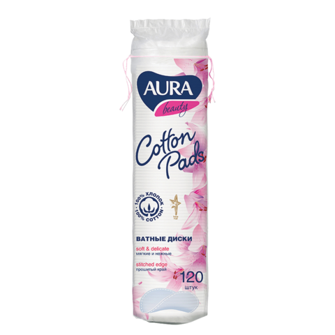 AURA BEAUTY Puuvillased kosmeetilised vatipadjakesed 120 tk.