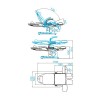 Universaalne kliendivoodi/pediküüritool AZZURRO 709A 3 mootoriga, valge
