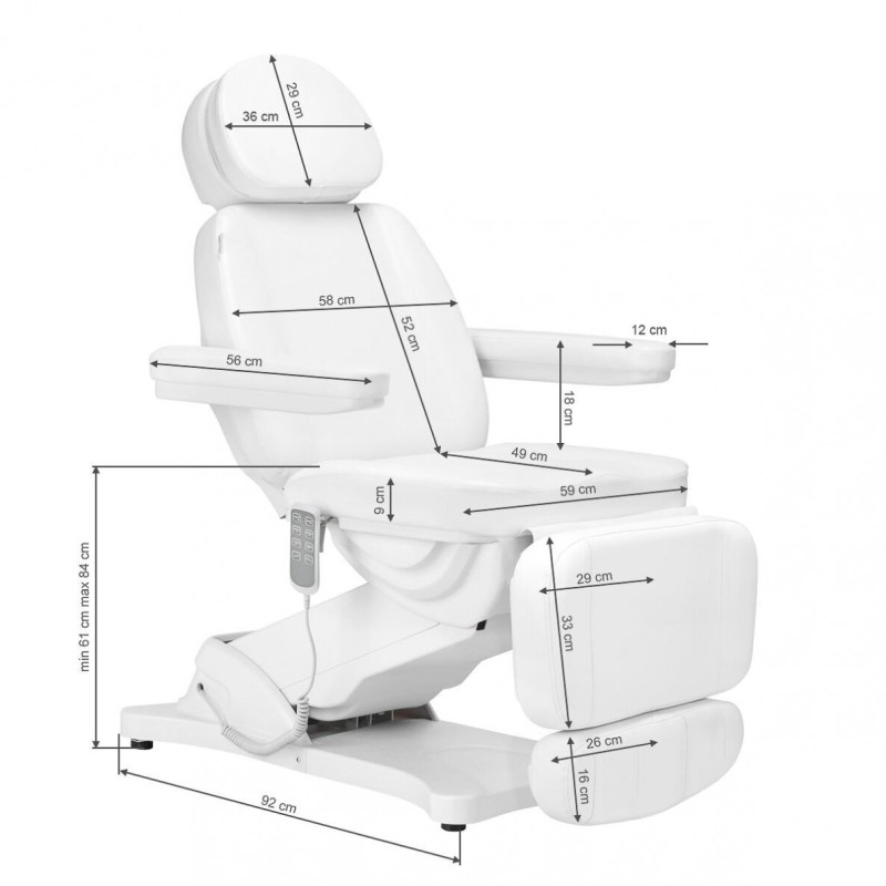 Kosmeetiku kliendivoodi SILLON CLASSIC (4-mootoriga), valge