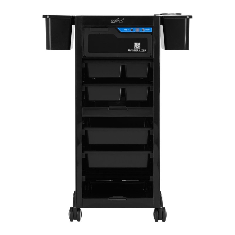 Juuksuri töökäru GABBIANO 68UV sterilisaatoriga, must