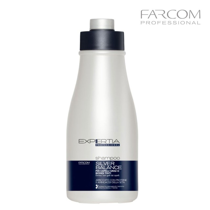 FARCOM Shampoon valgetele, hallidele või heledaks värvitud juustele Expertia Silver Balance 1500ml