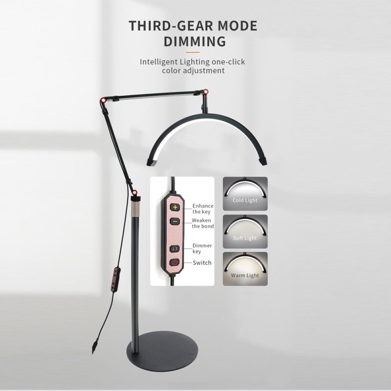 BEAUTYFOR LED Moon HD-M2X lamp poolkuukujuline põrandajalal, valge 