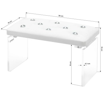 Maniküüri käetugi MOMO DIAMOND VELVET, valge